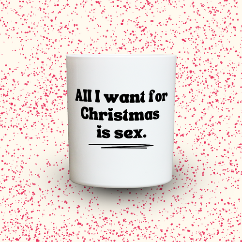 Duftkerze „All I want for Christmas is sex.“ von Kerzen der Herzen, Sojawachs im Glas