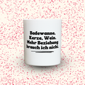 Duftkerze „Badewanne, Kerze, Wein. Mehr Beziehung brauch ich nicht.“ von Kerzen der Herzen, Sojawachs im Glas
