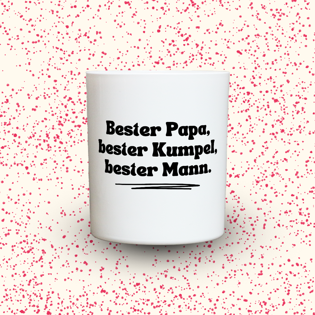 Duftkerze „Bester Papa, bester Kumpel, bester Mann.“ von Kerzen der Herzen, Sojawachs im Glas