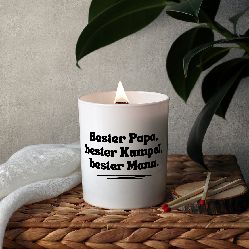 Duftkerze „Bester Papa, bester Kumpel, bester Mann.“ von Kerzen der Herzen – Bild 3