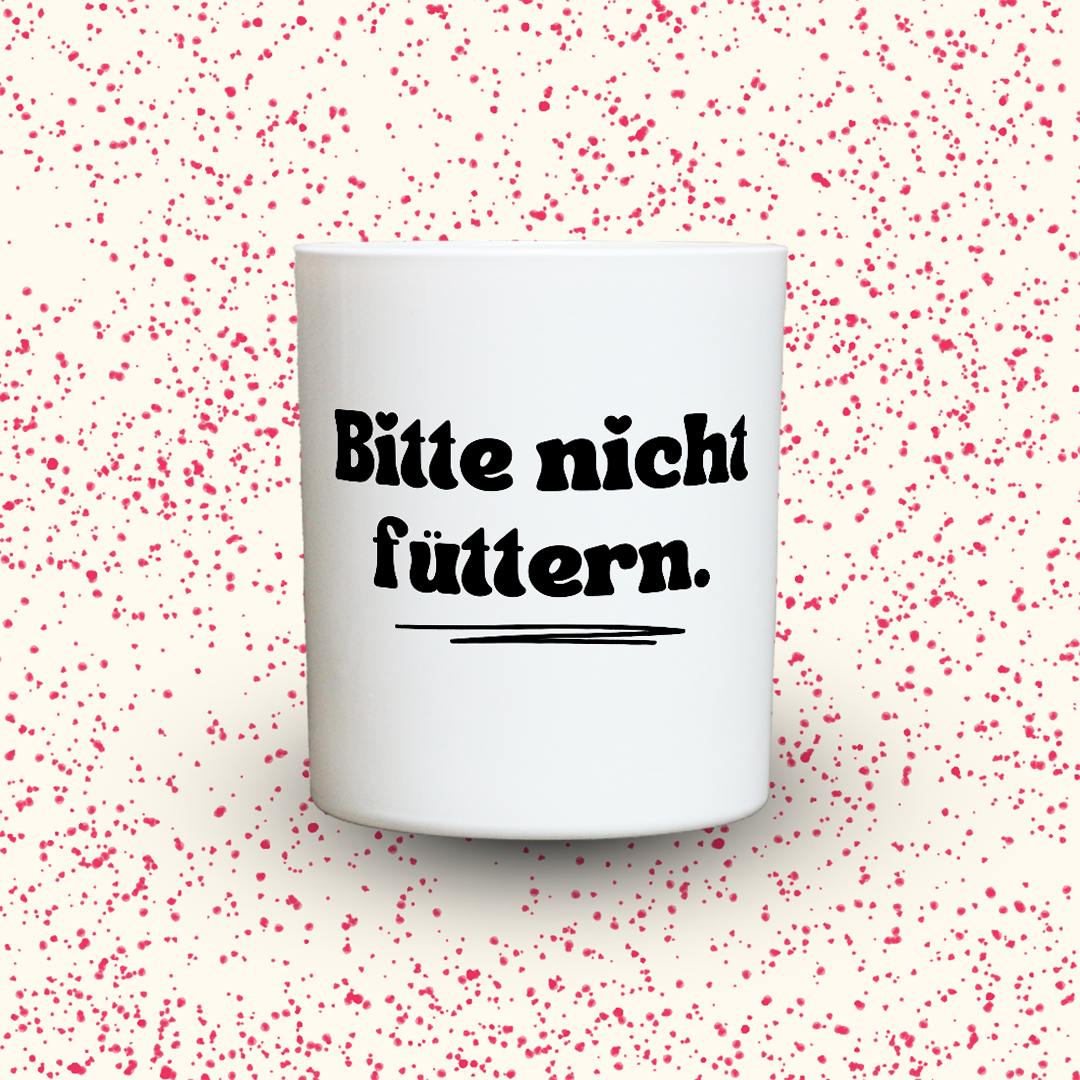 Duftkerze „Bitte nicht füttern.“ von Kerzen der Herzen, Sojawachs im Glas