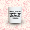 Duftkerze „Brennt, weil ich schlechte Laune habe. Du weißt, was zu tun ist.“ von Kerzen der Herzen, Sojawachs im Glas