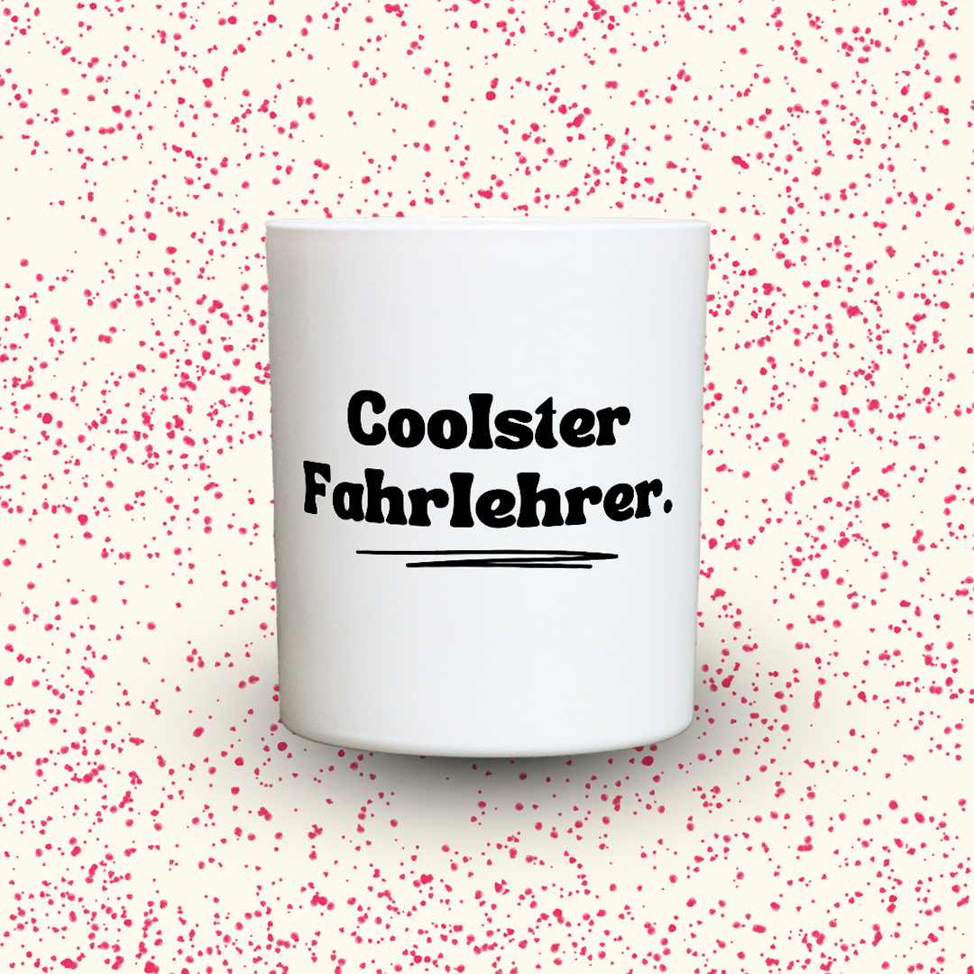 Duftkerze „Coolster Fahrlehrer.“ von Kerzen der Herzen, Sojawachs im Glas