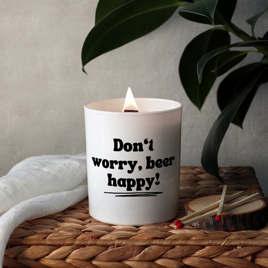 Duftkerze „Don‘t worry, beer happy!“ von Kerzen der Herzen – Bild 3