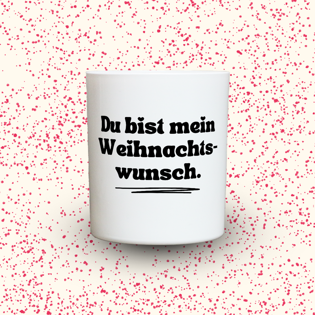Duftkerze „Du bist mein Weihnachtswunsch.“ von Kerzen der Herzen, Sojawachs im Glas