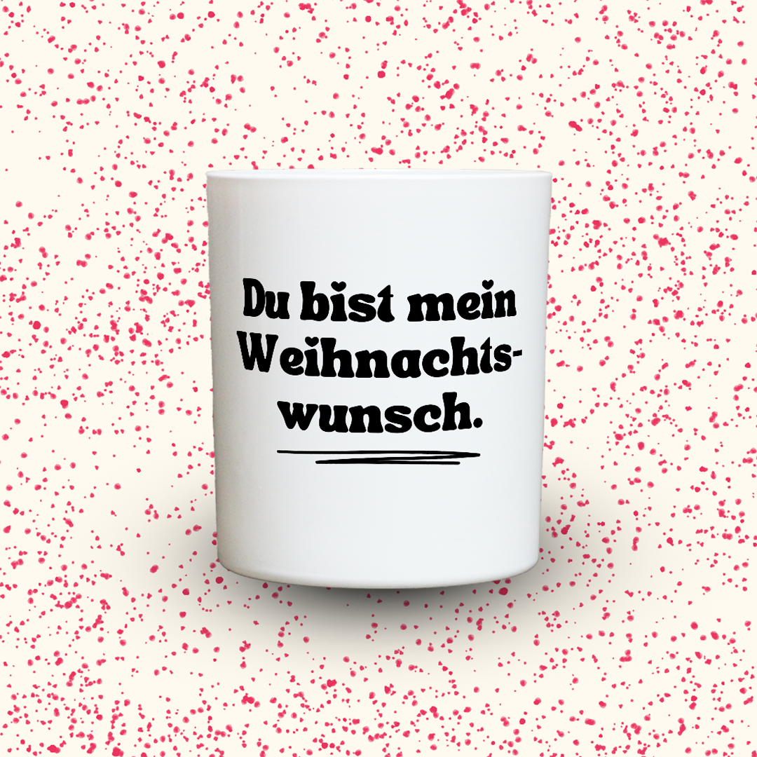 Duftkerze „Du bist mein Weihnachtswunsch.“ von Kerzen der Herzen, Sojawachs im Glas