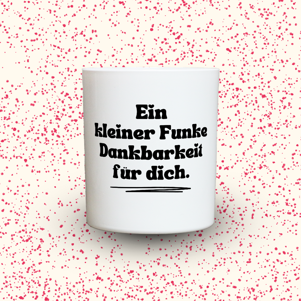 Duftkerze „Ein kleiner Funke Dankbarkeit für dich.“ von Kerzen der Herzen, Sojawachs im Glas