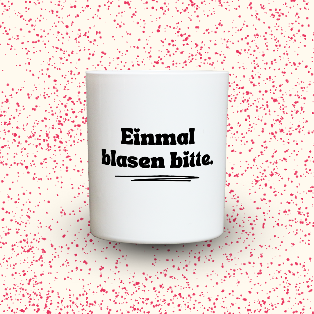 Duftkerze „Einmal blasen bitte.“ von Kerzen der Herzen, Sojawachs im Glas