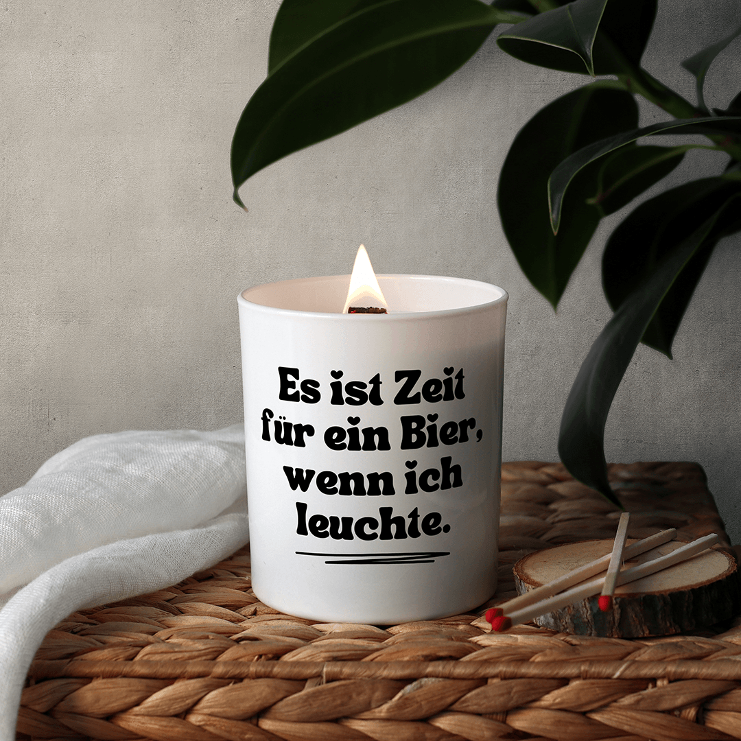 KDH  Duftkerze | Es ist Zeit für ein Bier, wenn ich leuchte.