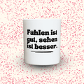 Duftkerze „Fühlen ist gut, sehen ist besser.“ von Kerzen der Herzen, Sojawachs im Glas
