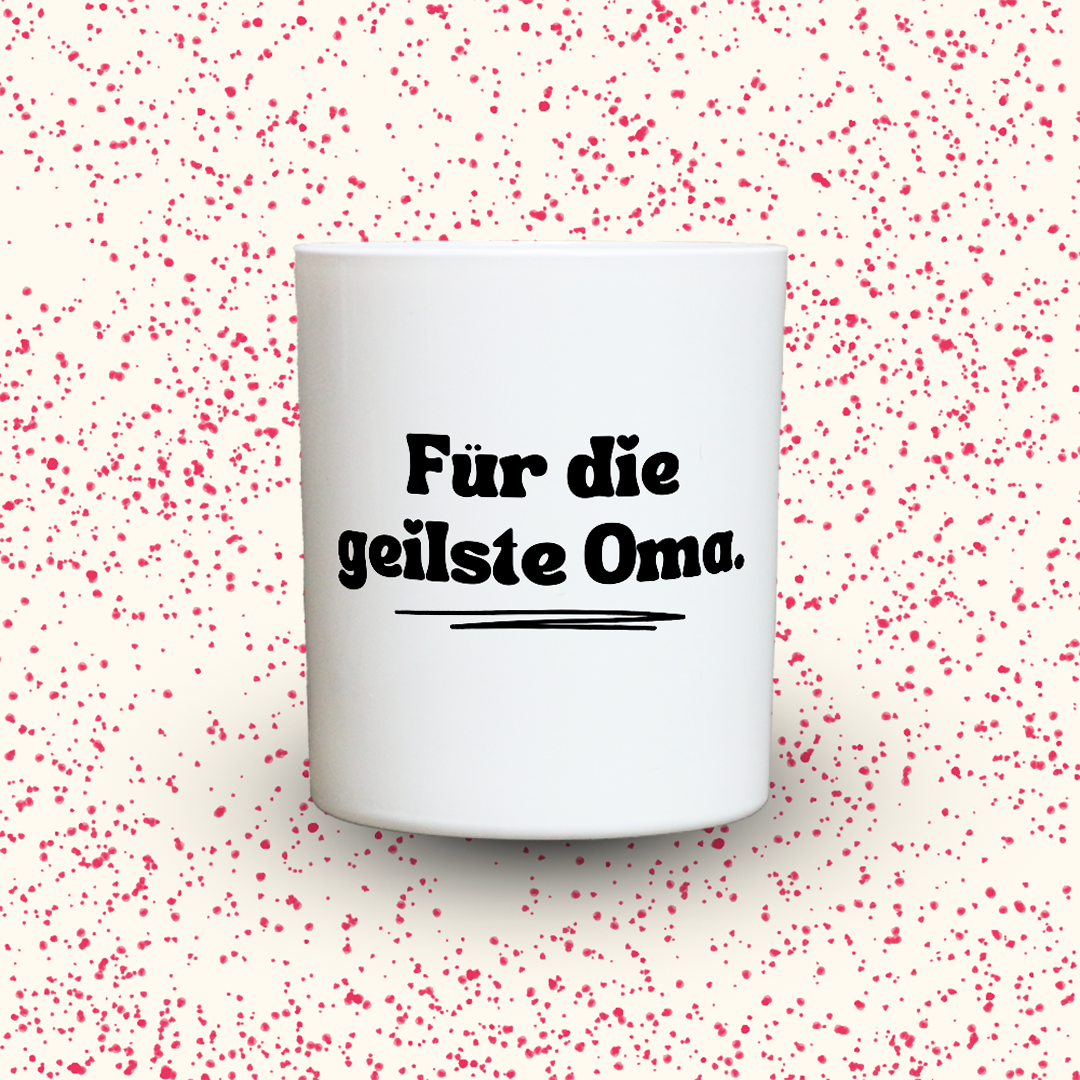 Duftkerze „Für die geilste Oma.“ von Kerzen der Herzen, Sojawachs im Glas