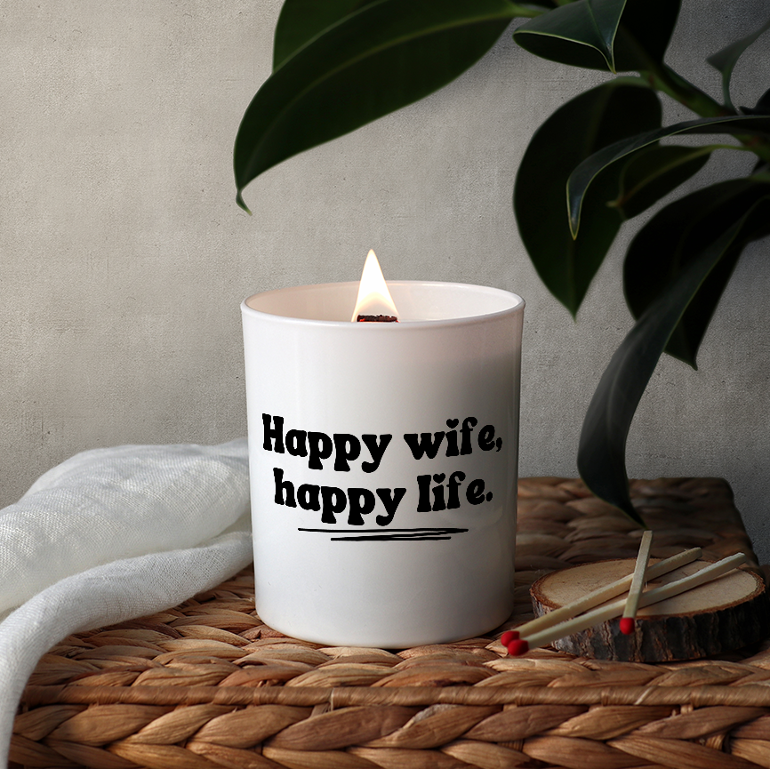 Duftkerze „Happy wife, happy life.“ von Kerzen der Herzen – Bild 3