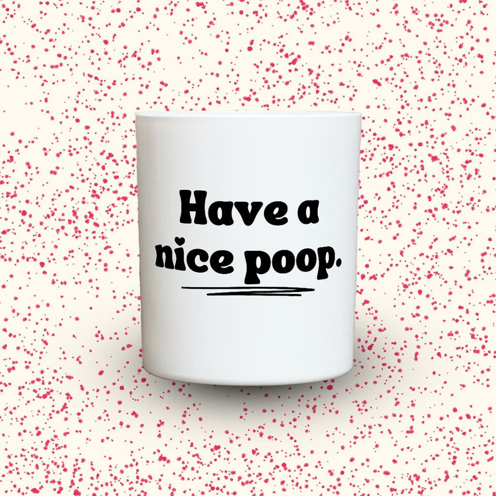 Duftkerze „Have a nice poop.“ von Kerzen der Herzen, Sojawachs im Glas