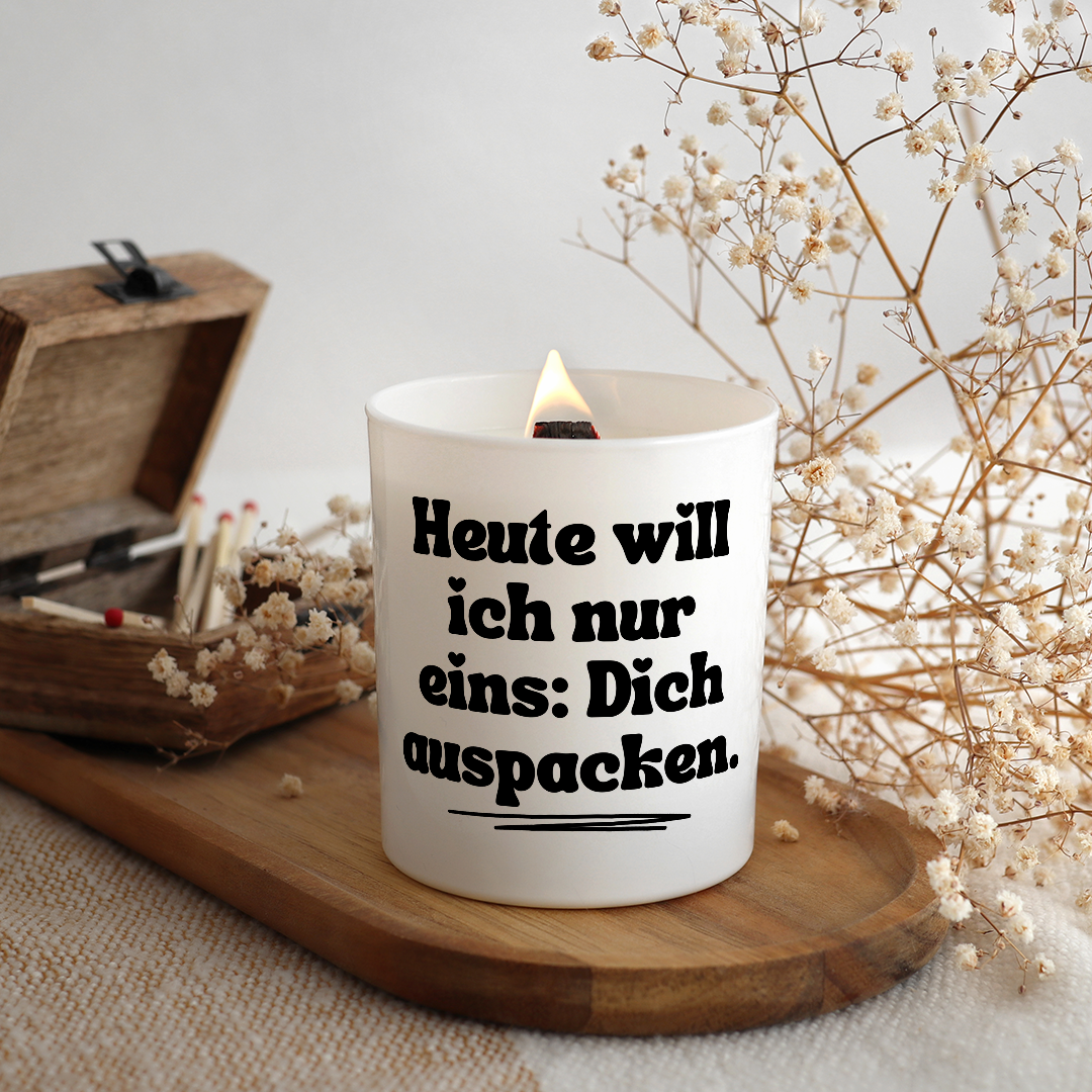KDH  Duftkerze | Heute will ich nur eins: Dich auspacken.
