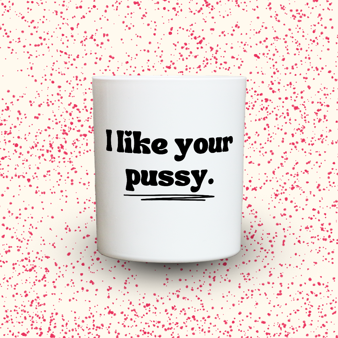 Duftkerze „I like your pussy.“ von Kerzen der Herzen, Sojawachs im Glas