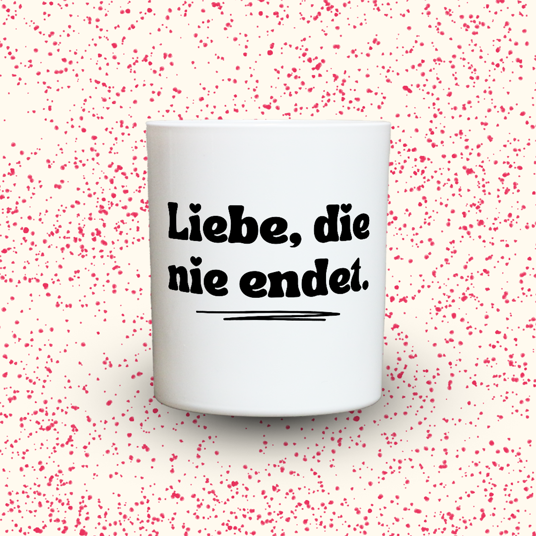 Duftkerze „Liebe, die nie endet.“ von Kerzen der Herzen, Sojawachs im Glas