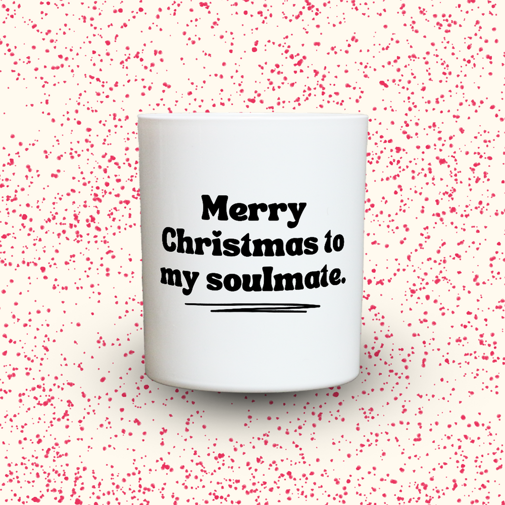 Duftkerze „Merry Christmas to my soulmate.“ von Kerzen der Herzen, Sojawachs im Glas