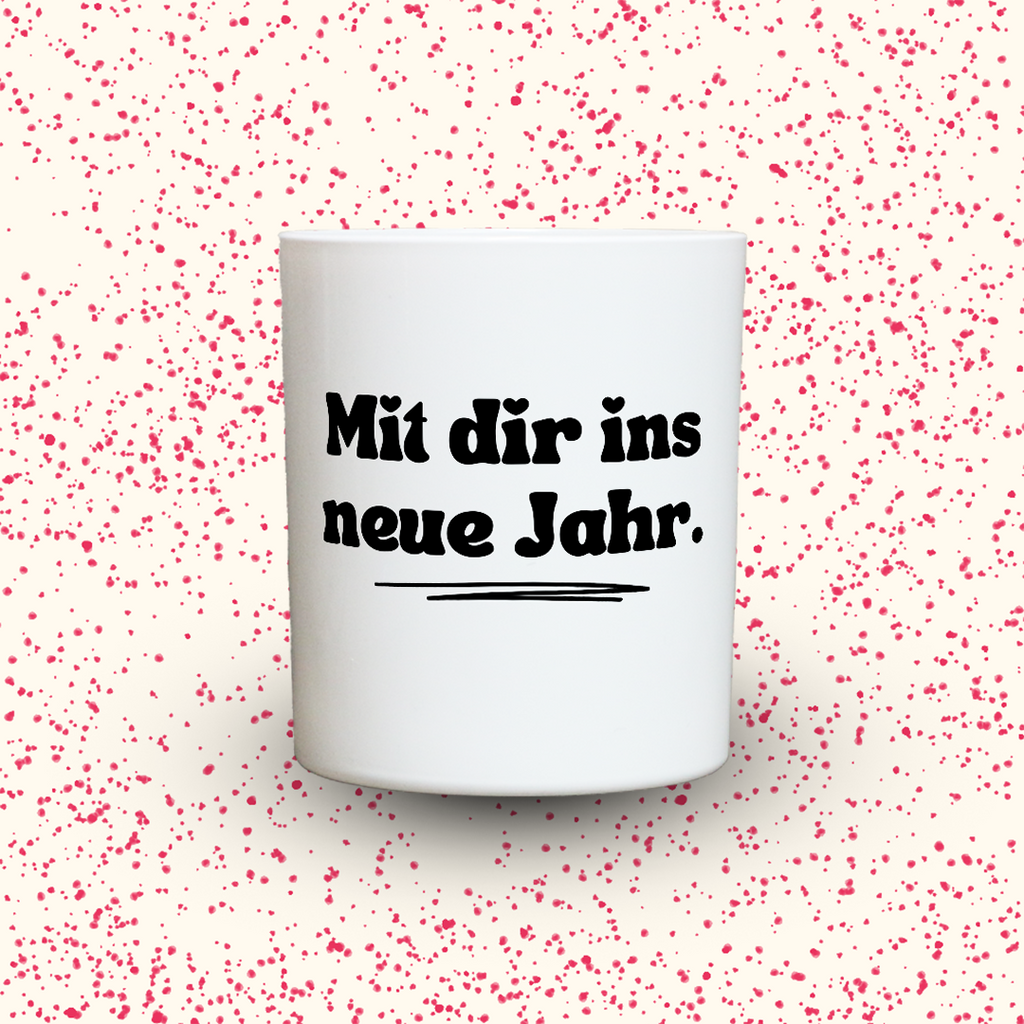 Duftkerze „Mit dir ins neue Jahr.“ von Kerzen der Herzen, Sojawachs im Glas