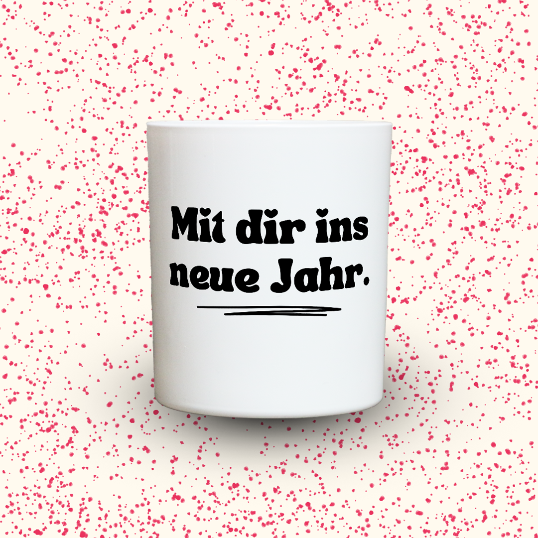 Duftkerze „Mit dir ins neue Jahr.“ von Kerzen der Herzen, Sojawachs im Glas