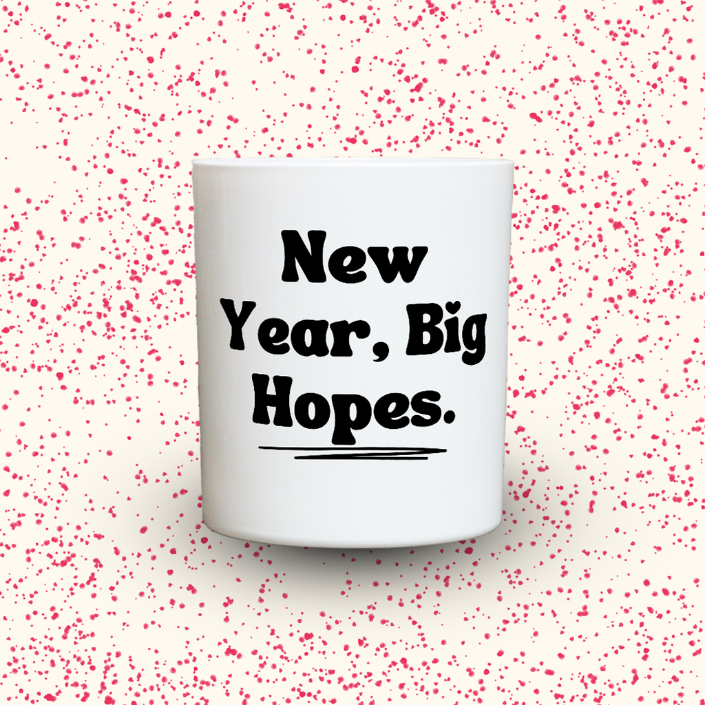 Duftkerze „New Year, Big Hopes.“ von Kerzen der Herzen, Sojawachs im Glas
