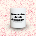 Duftkerze „Save water, drink champagne.“ von Kerzen der Herzen, Sojawachs im Glas