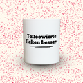 Duftkerze „Tattoowierte ficken besser.“ von Kerzen der Herzen, Sojawachs im Glas