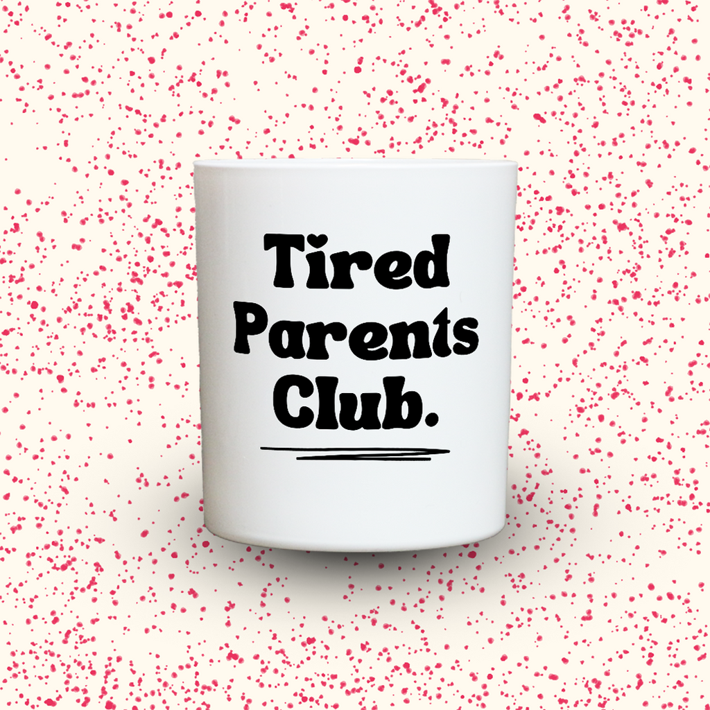 Duftkerze „Tired Parents Club.“ von Kerzen der Herzen, Sojawachs im Glas