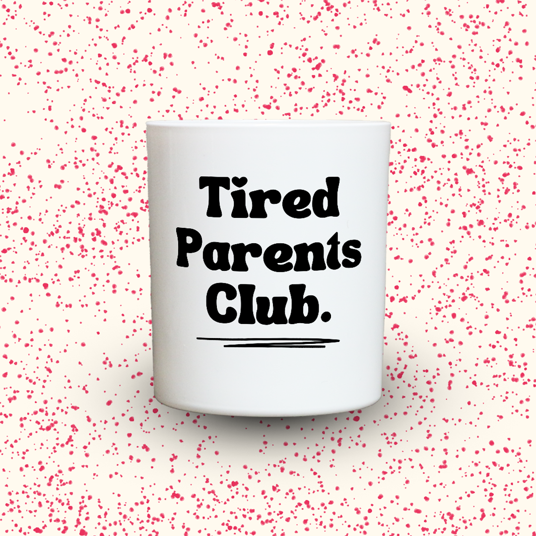 Duftkerze „Tired Parents Club.“ von Kerzen der Herzen, Sojawachs im Glas