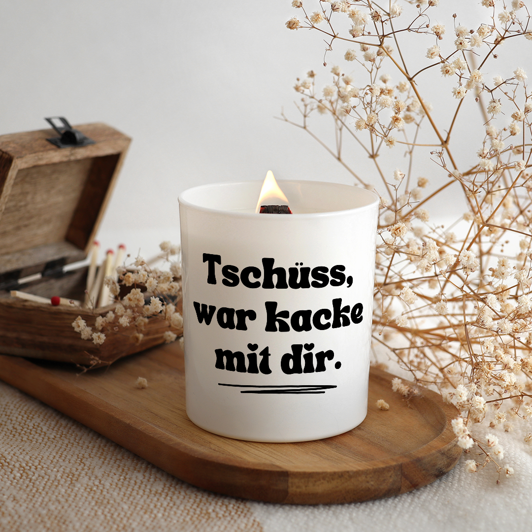Duftkerze „Tschüss, war kacke mit dir.“ von Kerzen der Herzen – Bild 2