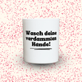 Duftkerze „Wasch deine verdammten Hände!“ von Kerzen der Herzen, Sojawachs im Glas