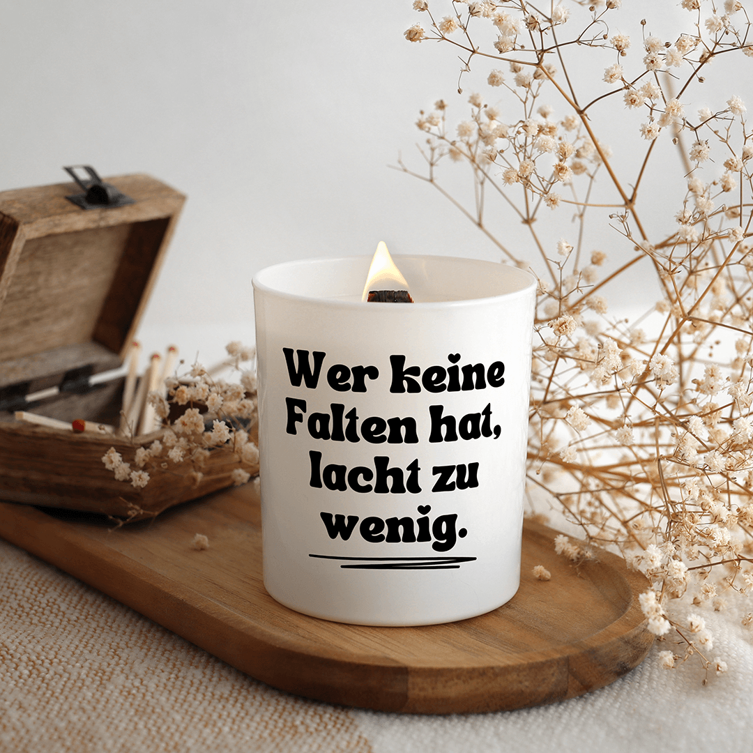 KDH  Duftkerze | Wer keine Falten hat, lacht zu wenig.